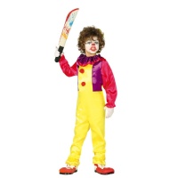 Gelbes Killer Clown Kostüm für Kinder