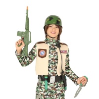 Gürtel mit Zubehör und Kinder-Militärhelm