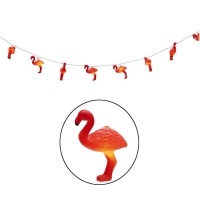 Rosa Flamingo-Girlande mit LED-Licht - 1,65 m