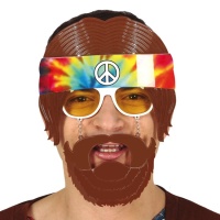 Hippie-Brille mit braunem Bart