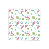 Hawaiianische Flamingo-Servietten 16,5 x 16,5 cm - 20 Stück