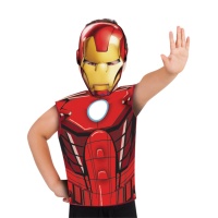 Iron Man Kostüm mit T-Shirt und Maske für Kinder