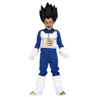 Vegeta Kostüm mit Zubehör in einer Box für Kinder.