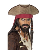 Piratenhut mit Dreadlocks - 55 cm