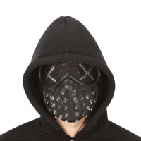 Schwarze Gasmaske mit Stacheln