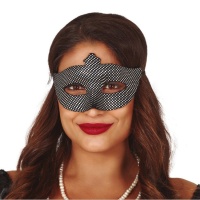 Schwarze Maske mit silbernen Tupfen