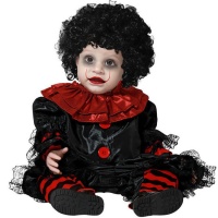 Schwarz-rotes Baby-Clown-Kostüm