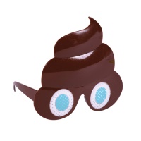 Poo Emoticon Brille