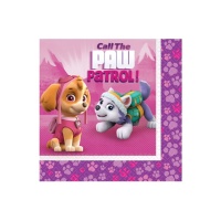 Paw Patrol Rosa Servietten 16,5 x 16,5 cm - 20 Stk.