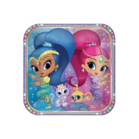 Shimmer and Shine 23cm quadratische Teller - 8 Stk.