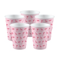 Flamingo Hawaii Becher 250 ml - 8 Stück