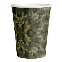 Militärische Tarnfarbe Grün 250ml Becher - 8 Stk.