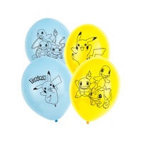 Pokémon Luftballons aus Latex 27,5 cm - 6 Stück