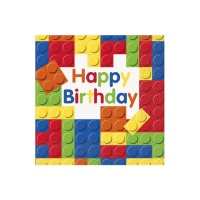 Lego Happy Birthday Servietten 16,5 x 16,5 cm - 16 Stk.