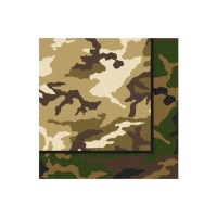 Military Camouflage Party Servietten 16,5 x 16,5 cm - 16 Stk.