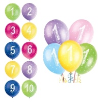 Assortierte Geburtstagsballons 30 cm - Qualatex - 5 Stück.