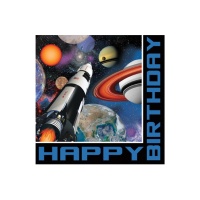 Happy Birthday Outer Space Servietten 16,5 x 16,5 cm - 16 Stk.