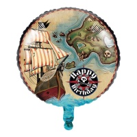 Runder Piratenschiff-Ballon 45cm - Creative Converting