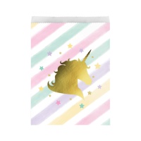 Goldene Einhorn-Papiertüten - 10 Stk.