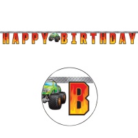 Happy Birthday Monstertrucks Girlande - 2,05 m