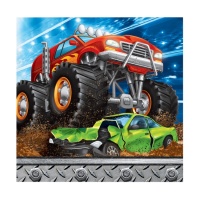 Monster Trucks Servietten 12,5 x 12,5 cm - 16 Stück