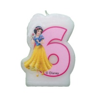 Disney Prinzessin Nummer 6 Kerze 4,5 x 6,5 cm - 1 Stück