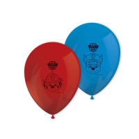 Paw Patrol Latex-Luftballons blau und rot - Procos - 8 Stück