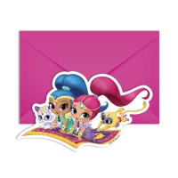 Shimmer and Shine Einladungen -6 Stk.