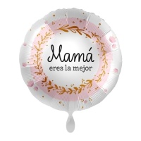 Mummy's the best weißer runder Ballon 43 cm - Premioloon