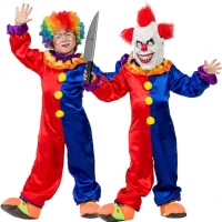 Rot-blaues Clownskostüm für Kinder