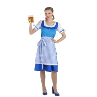 Blaues Deutsches Oktoberfest Kostüm für Frauen