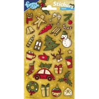 Weihnachts-Glitzer-Sticker - 1 Blatt