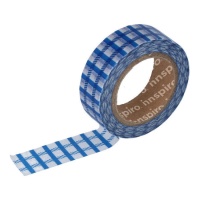 Blau-kariertes Washi-Tape - 10 m