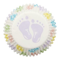 5 cm Baby-Fußabdruck Cupcake-Formen - Wilton - 75 Stück