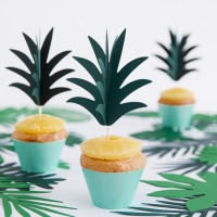 Ananas Blatt Cupcake Picks - 6 Stück.