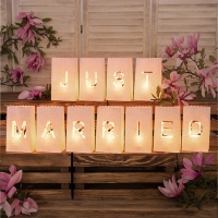 Just Married Candle Light Bags mit Buchstaben - 11 Stk.