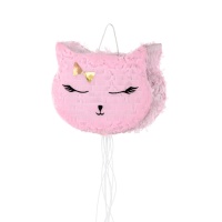 Rosa Katze 3D Piñata 35 x 25 x 9 cm