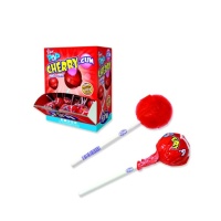 Lutscher mit Kirschgeschmack und Kaugummi - Einzelpackung - Fini cherry pop gum - 100 Stück