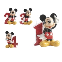 Mickey Mouse rote Zahlenkerze 6,5cm - 1 Stück