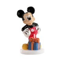 Mickey Mouse Kerze mit Geschenk 8 cm - 1 Stück