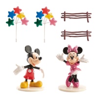 Mickey und Minnie Maus Tortendekoration - 6 Stück