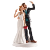 Figur für Hochzeitstorte Selfie Paar - 20 cm