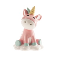 Tortenaufleger mit rosa Baby-Einhorn - 11 cm