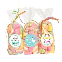 Beutel mit mehrfarbigen Marshmallows mit Botschaft - 150 gr