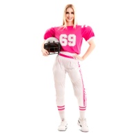 Rosa American Football Spielerin Kostüm für Frauen