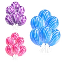 Marmorierte Latex-Ballons 30 cm - 5 Stück