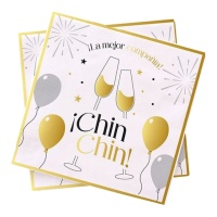 Chin Chin Silvester Servietten 16,5 x 16,5 cm - 20 Stk.