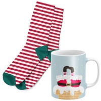 Weihnachtsmann Weihnachtsbecher und Socken Geschenkset