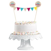 Happy Birthday Cake Topper mit 15 X 20 cm Banner