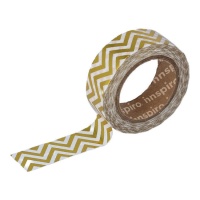 Washi-Band Zickzack Gold Metall - 10 m